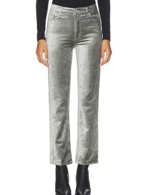 Frame Le Sleek Straight leg pants silver oyster velvet pants Size 25